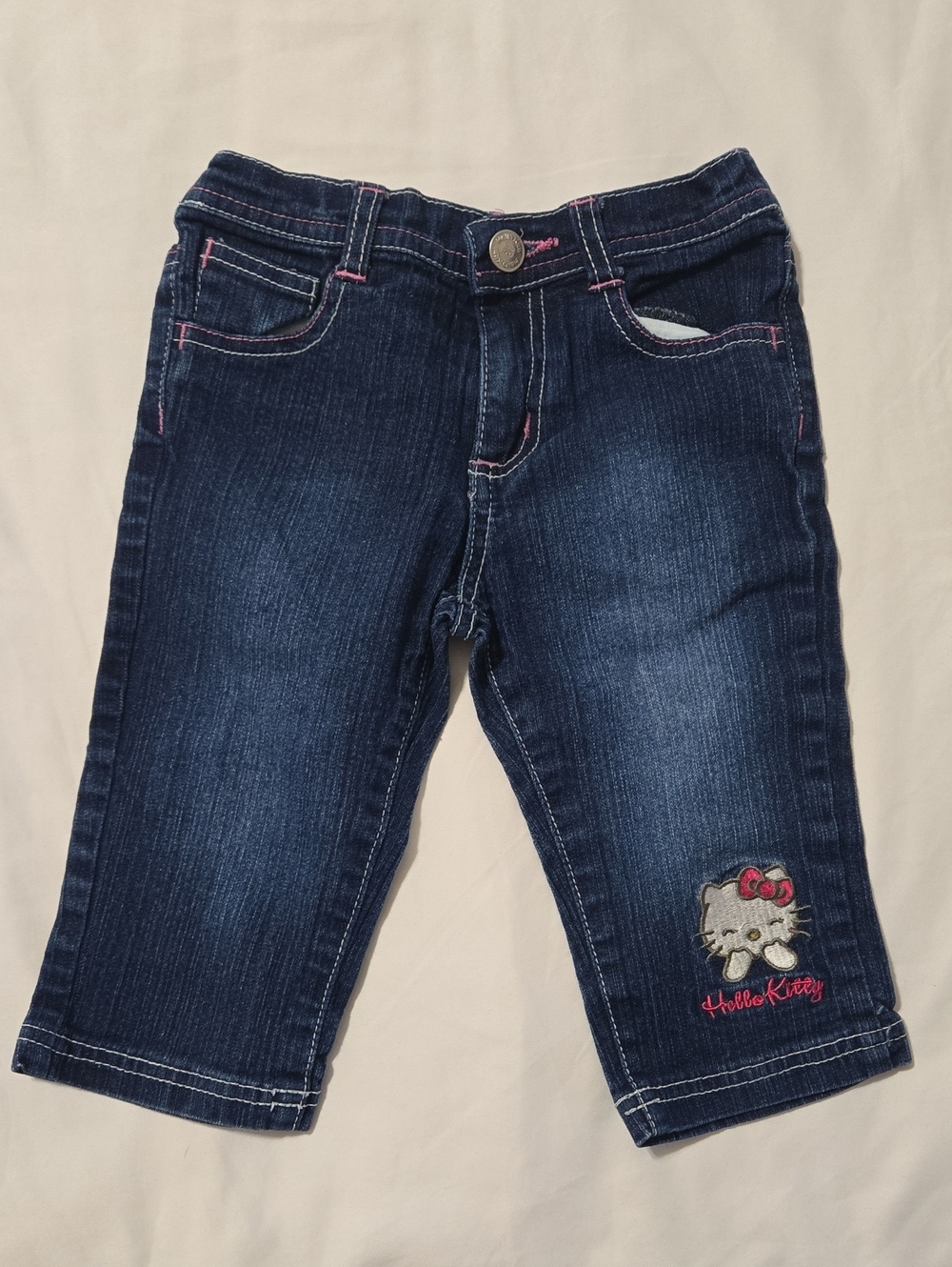 Hello kitty girls embroidered dark wash jeans